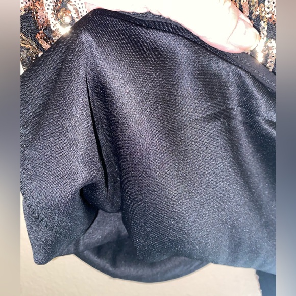 SALE-NWT Jealous Tomato Elegant Black Gold Sequin Embroidered Midi Skirt - Picture 12 of 15